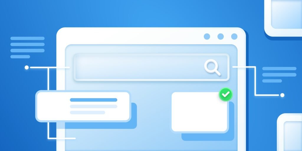 Cartoon image of a tablet mockup with blank boxes